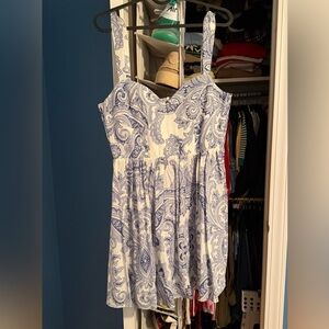 Zara Blue and White Paisley Dress